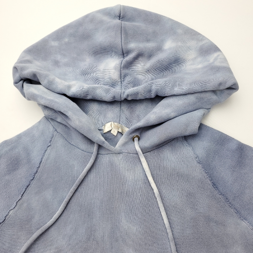 Love Shack Fancy Anarosa Hoodie Sweater in Washed Denim Tie-Dye Women's Size L - Picture 5 of 10